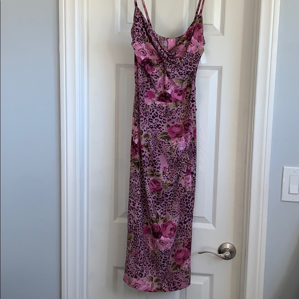 Pink cheetah floral dress by Stop Staring